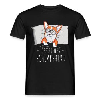Offizielles Schlafshirt Corgi Schlafanzug Oberteil - Männer T-Shirt - Schwarz - Vorne - AI Model Male 178 light (178cm)