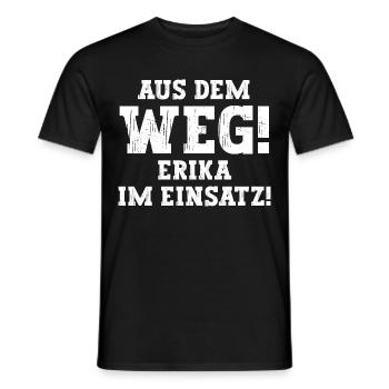 Erika Lustiger Spruch Vorname Name Erika - Männer T-Shirt - Schwarz - Vorne - AI Model Male 178 light (178cm)
