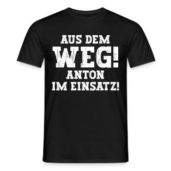 Anton Lustiger Spruch Vorname Name Anton - Männer T-Shirt - Schwarz - Vorne - AI Model Male 178 light (178cm)