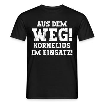 Kornelius Lustiger Spruch Vorname Name Kornelius - Männer T-Shirt - Schwarz - Vorne - AI Model Male 178 light (178cm)