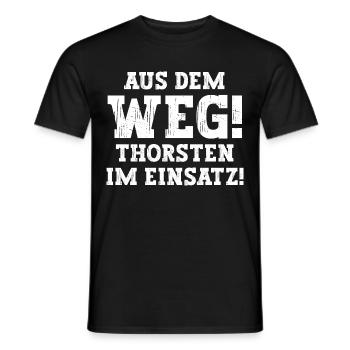 Thorsten Lustiger Spruch Vorname Name Thorsten - Männer T-Shirt - Schwarz - Vorne - AI Model Male 178 light (178cm)