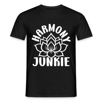 Pilates Enthusiasts Harmony Junkie Pilates - Men's T-Shirt - black - Front - AI Model Male 178 light (178cm)