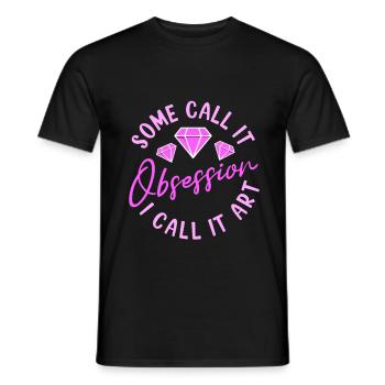 Diamond Painting Artist Some Call It Obsession - Men's T-Shirt - black - Front - AI Model Male 178 light (178cm)