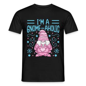 Garden Gnome Costume I ́m A Gnome-Aholic Gnome - Men's T-Shirt - black - Front - AI Model Male 178 light (178cm)