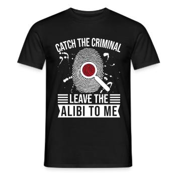 L’analyste médico-légal attrape le crime de l’escouade criminelle - T-shirt homme - noir - Devant - AI Model Male 178 light (178cm)