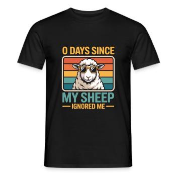 0 jours depuis que mes moutons m’ont ignoré Éleveur de moutons - T-shirt homme - noir - Devant - AI Model Male 178 light (178cm)