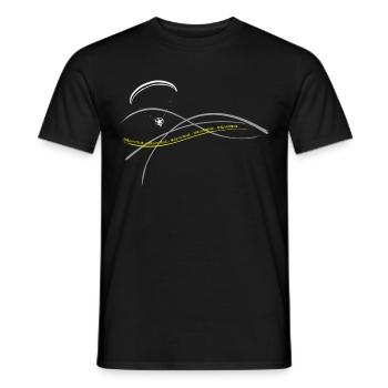Libert'All paramotor 3 strands yellow - Men's T-Shirt - black - Front - AI Model Male 178 light (178cm)