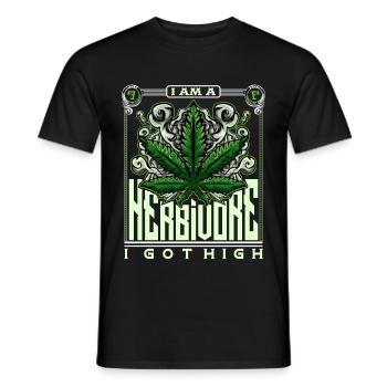 Herbivores de cannabis - T-shirt homme - noir - Devant - AI Model Male 178 light (178cm)