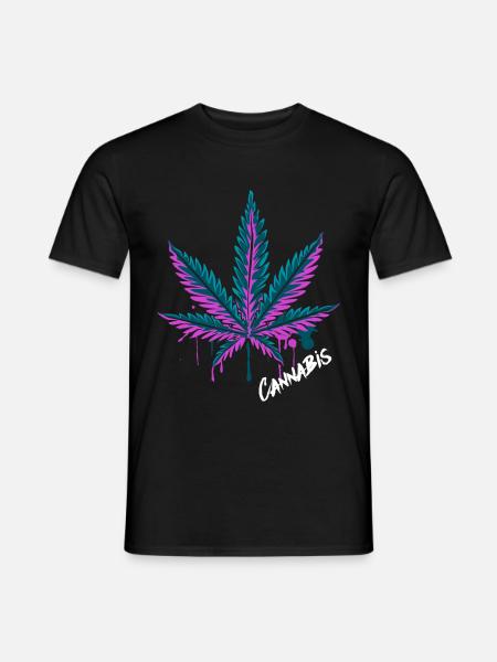Cannabis leaf hemp leaf - Men's T-Shirt - black