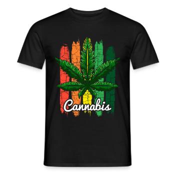Cannabis Haschish Jamaika Hanfblatt Geschenk - Männer T-Shirt - Schwarz - Vorne - AI Model Male 178 light (178cm)