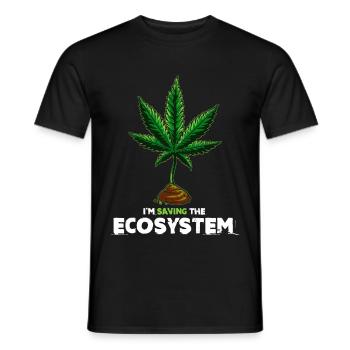 Cadeau d'herbe de cannabis Ganja Statement trendy - T-shirt homme - noir - Devant - AI Model Male 178 light (178cm)