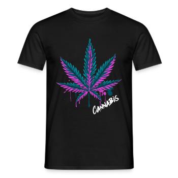 Cannabis Leaf Cannabis Grass Weed Gift - Men's T-Shirt - black - Front - AI Model Male 178 light (178cm)
