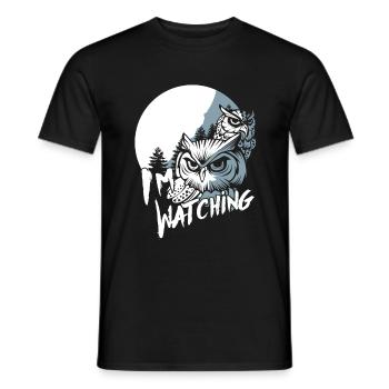 Watching Owls - Men's T-Shirt - black - Front - AI Model Male 178 light (178cm)