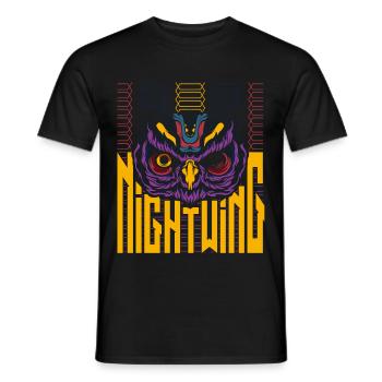 Nightwing Owl Trendy - Men's T-Shirt - black - Front - AI Model Male 178 light (178cm)