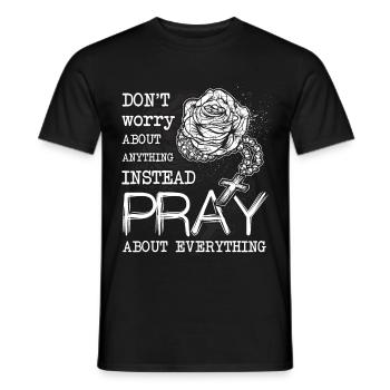 Rosary Christian Prayer Christianity - Men's T-Shirt - black - Front - AI Model Male 178 light (178cm)