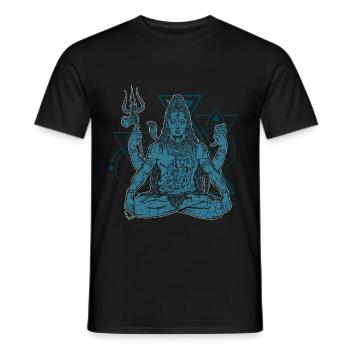 Shiva Hindu god Nataraja Bhairava - Men's T-Shirt - black - Front - AI Model Male 178 light (178cm)