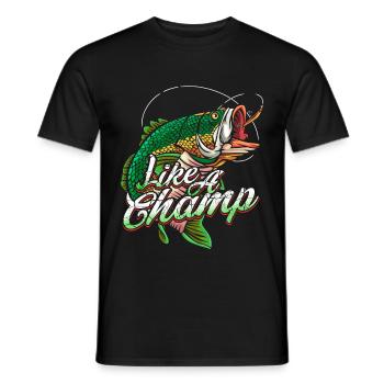 fishing rod - Men's T-Shirt - black - Front - AI Model Male 178 light (178cm)
