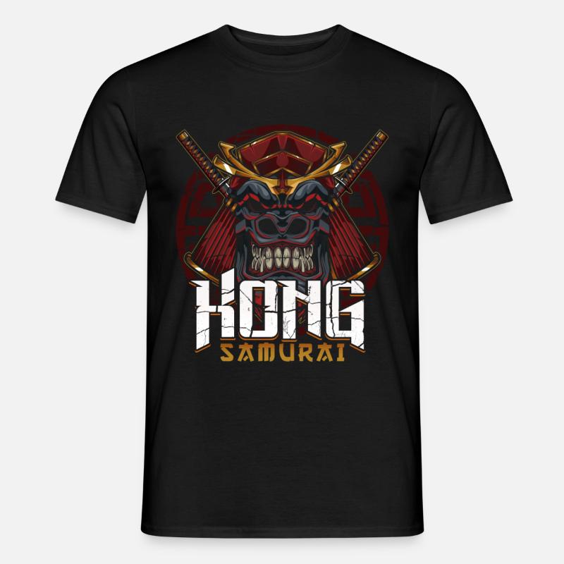 Gorilla Samurai Maske - Männer T-Shirt - Schwarz
