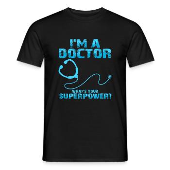 médecin - T-shirt homme - noir - Devant - AI Model Male 178 light (178cm)
