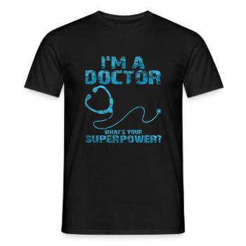 Docteur Héros - T-shirt homme - noir - Devant - AI Model Male 178 light (178cm)