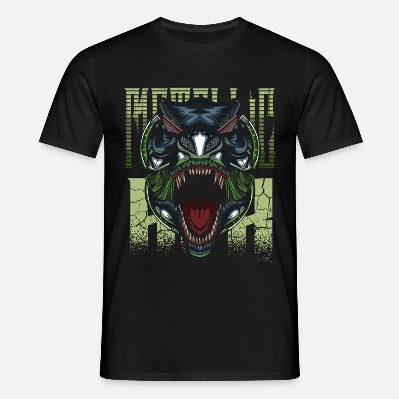 Roboter Dino - Männer T-Shirt - Schwarz