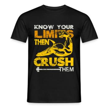 Know your Limits Muscle Building Motivation - Men's T-Shirt - black - Front - AI Model Male 178 light (178cm)