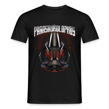 Cyborg Parasaurolophus Dinosaur Scifi - Men's T-Shirt - black - Front - AI Model Male 178 light (178cm)