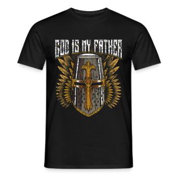 Crusader knight helmet Knight's Order - Men's T-Shirt - black - Front - AI Model Male 178 light (178cm)