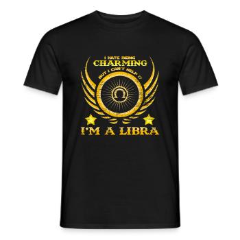 Sternzeichen Sprüche Waage Libra - Männer T-Shirt - Schwarz - Vorne - AI Model Male 178 light (178cm)