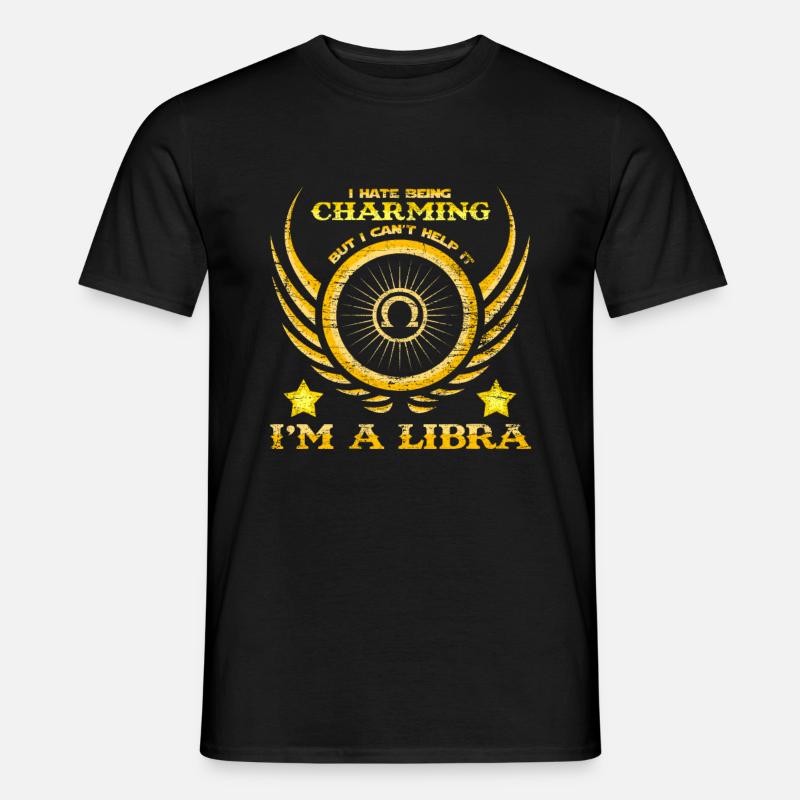 Sternzeichen Sprüche Waage Libra - Männer T-Shirt - Schwarz