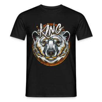 Ours polaire couronne d'ours polaire - T-shirt homme - noir - Devant - AI Model Male 178 light (178cm)