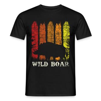 Cochon de sanglier style vintage rétro - T-shirt homme - noir - Devant - AI Model Male 178 light (178cm)