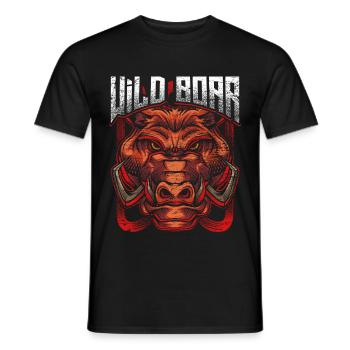 Warthog boar pig animal - Men's T-Shirt - black - Front - AI Model Male 178 light (178cm)