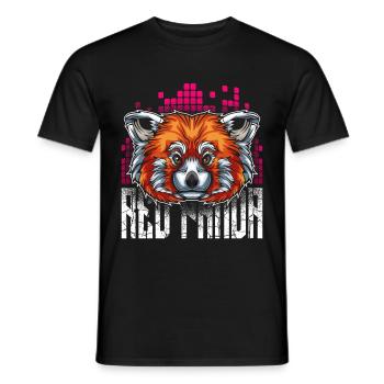 Panda rouge - T-shirt homme - noir - Devant - AI Model Male 178 light (178cm)