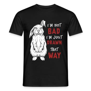 Häschen Spruch - Männer T-Shirt - Schwarz - Vorne - AI Model Male 178 light (178cm)