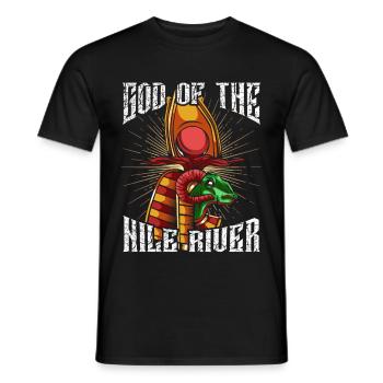 God of Nils Khnum Ancient Egyptian Mytisch Deity - Men's T-Shirt - black - Front - AI Model Male 178 light (178cm)