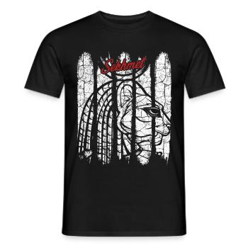 Vintage Retro Sachmet Silhouette Gift Deity - Men's T-Shirt - black - Front - AI Model Male 178 light (178cm)