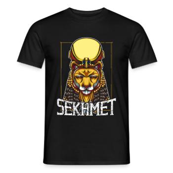 Déesse égyptienne Sachmet la mythologie de la lionne - T-shirt homme - noir - Devant - AI Model Male 178 light (178cm)