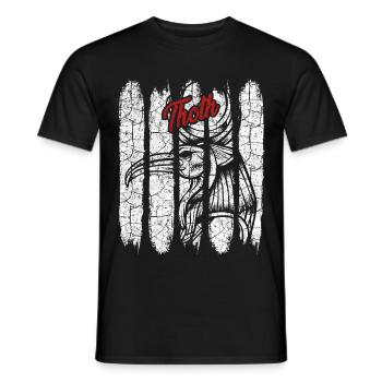 Vintage Retro Thoth Silhouette Geschenk Gottheit - Männer T-Shirt - Schwarz - Vorne - AI Model Male 178 light (178cm)