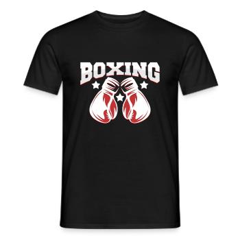 Boxhandschuhe - Männer T-Shirt - Schwarz - Vorne - AI Model Male 178 light (178cm)