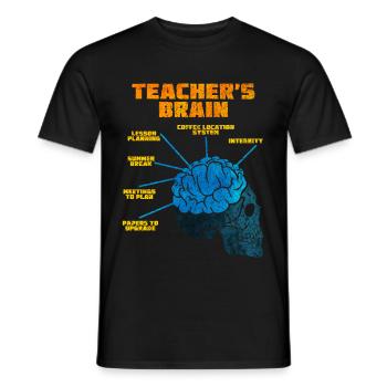 Teacher brain - Men's T-Shirt - black - Front - AI Model Male 178 light (178cm)