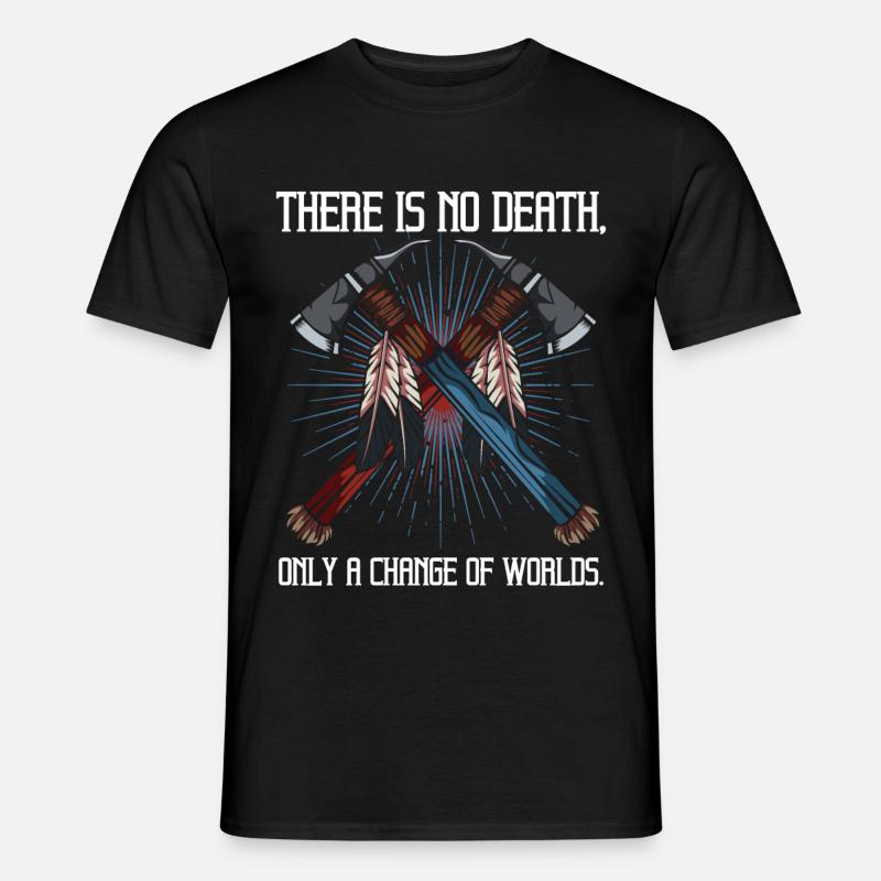 Indianer Tomahawk - Männer T-Shirt - Schwarz