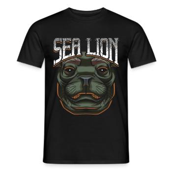 Robbe - Männer T-Shirt - Schwarz - Vorne - AI Model Male 178 light (178cm)