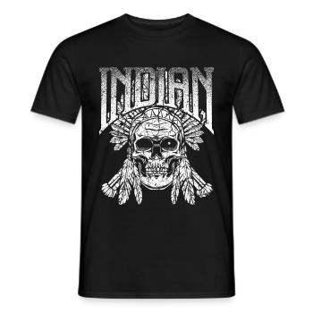 Indio Totenkopf Indianer Totenschädel Häuptling - T-shirt homme - noir - Devant - AI Model Male 178 light (178cm)