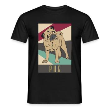 Mops - Männer T-Shirt - Schwarz - Vorne - AI Model Male 178 light (178cm)