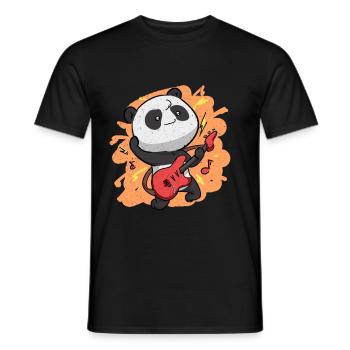 Cute Panda Rocker Panda Kawaii Pandas - Men's T-Shirt - black - Front - AI Model Male 178 light (178cm)