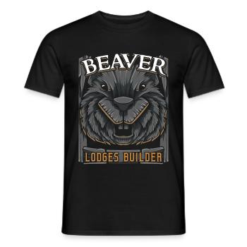 castor - T-shirt homme - noir - Devant - AI Model Male 178 light (178cm)