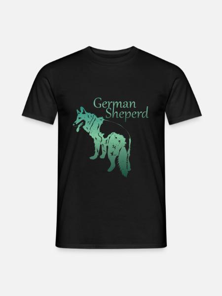 German shepherd silhouette - Men's T-Shirt - black