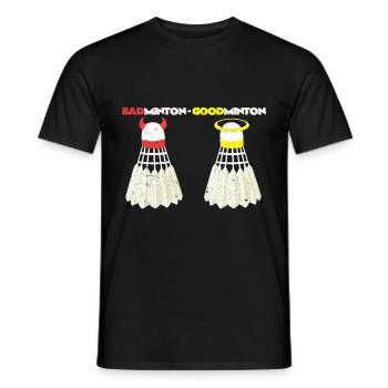 Jeu de flipper badminton badminton pun - T-shirt homme - noir - Devant - AI Model Male 178 light (178cm)