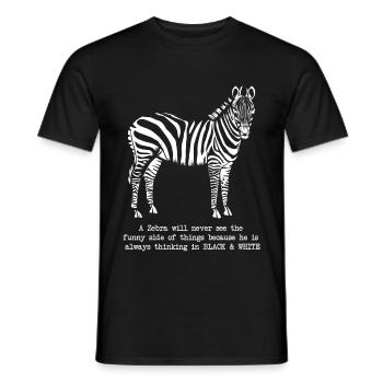 zebra - Men's T-Shirt - black - Front - AI Model Male 178 light (178cm)